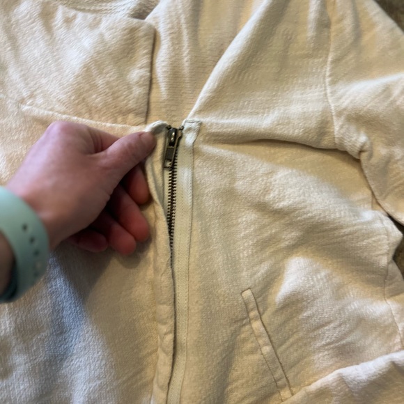 Loft off white/beige casual jacket with asymmetrical zipper - Picture 3 of 10